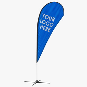 Customizable Promotional Feather Flag Banner 3D model