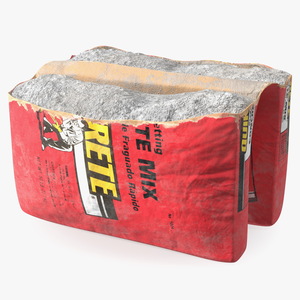 Torn Package Cement 50 Lb Red 3D model