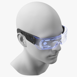 Party Cyberpunk Shades Blue 3D