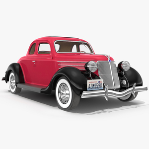 1936 Ford V8 Coupe Red 3D