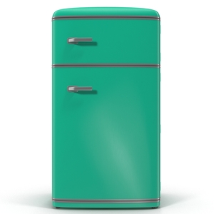 Retro Refrigerator Green 3D model