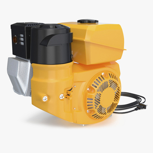 3D Single Cylinder Gasoline Engine Yellow model