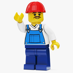 3D Minifigure LEGO Worker Rigged for Cinema 4D model