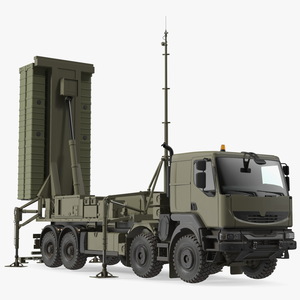 3D Mobile Medium Range Air Defense Missile System Armed Position