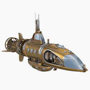 Fantasy Steampunk Submarine Bronze 3D model