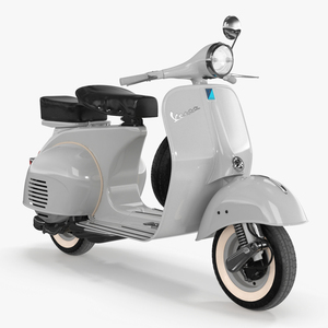 3D Vespa 125 Retro Scooter Grey model