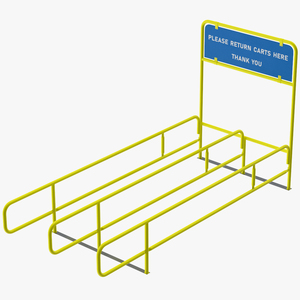 3D model Cart Corral Double Yellow