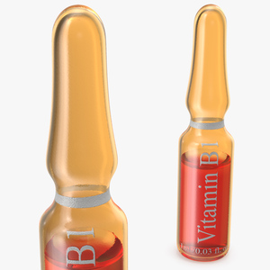 Thiamine B1 Injection 1ml Amber Ampoule 3D model