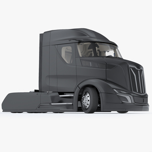 Next Gen Aerodynamic Supertruck Black Rigged 3D model