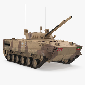 3D model Light Tank BMP 3 Desert Rigged