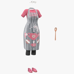 Kitchen Clothing with Apron 3D