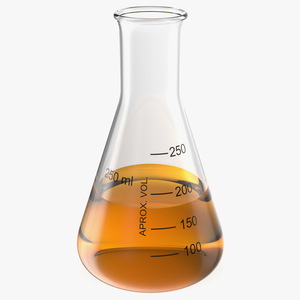 3D Gold Solution in 250 ml Narrow Mouth Erlenmeyer Flask model