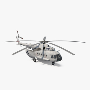 3D Mi 8 Hip United Nations Medium Transport Helicopter Rigged model