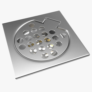 3D Steel Shower Drain model