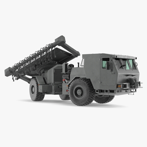 3D Grey Old Mine Flail Vehicle Hydrema 910 Rigged