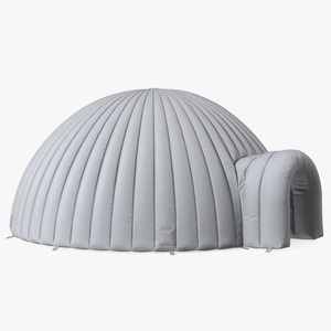 3D Inflatable Igloo Tent Open Grey