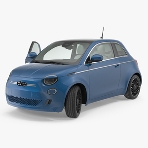 Fiat 500 La Prima EV Rigged 3D