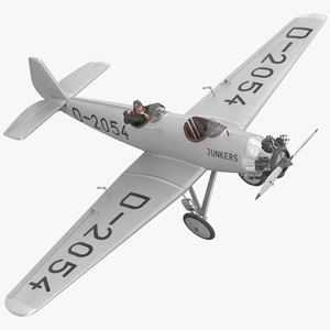 Vintage Aircraft with Pilot 3D
