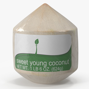 Fresh Young Shelled Coconut Pack 3D