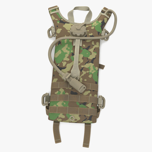 Hydration Backpack Carrier Camouflage Color Lying 3D model