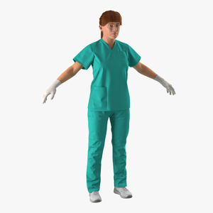 3D Female Caucasian Surgeon 2