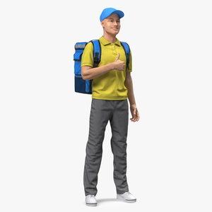 Delivery Man Thumbs Up Pose 3D