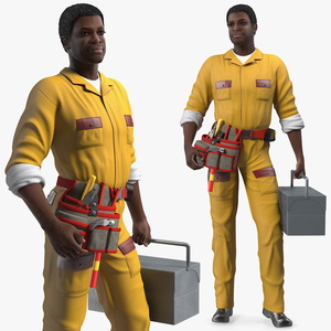 3D model African American Locksmith Standing Pose