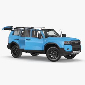 3D Toyota Land Cruiser 2024 Blue Color Rigged for Cinema 4D