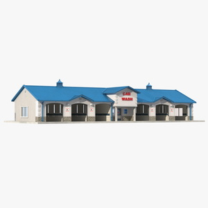 3D Simple Interior Car Wash Building model