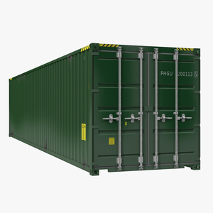 3D model 40 ft ISO Container Green