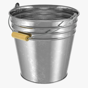 3D Galvanized Metal Bucket model