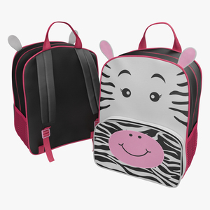 3D Kid Backpack Zebra model