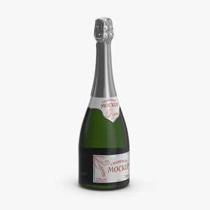 3D Champagne Bottle Mockup model