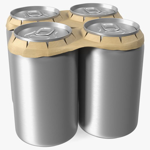 3D Small Can Cardboard Holder 4 Pack model