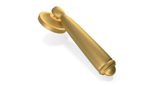 3D Door Handle Swivel Straight Round Gold model