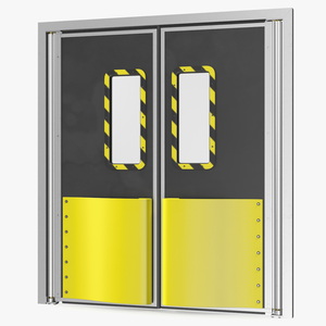 Yellow Swinging Doors for Supermarket 3D