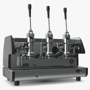 Commercial Pull Lever Espresso Machine 3 Groups 3D