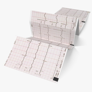 Medical ECG Paper Roll 3D