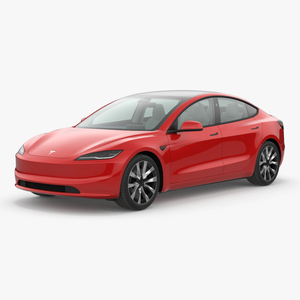 Tesla Model 3 2024 Red 3D