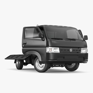 3D Suzuki Carry Truck Black Rigged