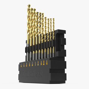 Titanium Nitride Coated Drill Bit Set 3D