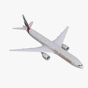 Boeing 777 300 Emirates Airlines Rigged 3D model