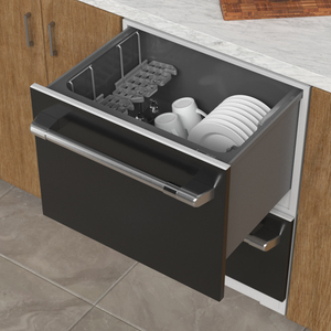 3D Double Drawer Dishwasher with Dishes