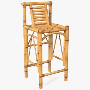 3D Bamboo Bar Stool Square model