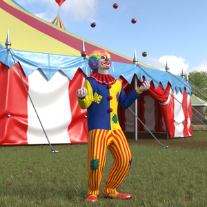 3D model Clown with Balls Fur