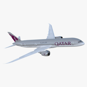 3D Boeing 787 9 Dreamliner QATAR Rigged