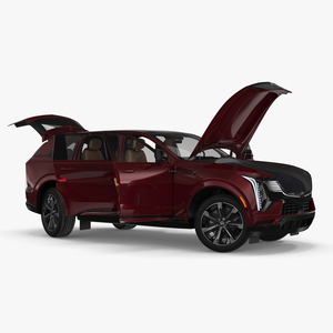 3D model Cadillac Escalade IQ EV Black Cherry Tincoat Rigged for Maya