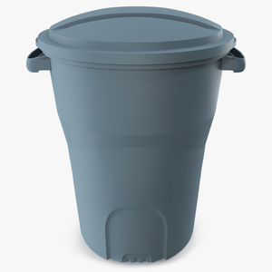 3D model Grey Round Trash Can