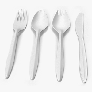 Realistic Plastic Cutlery Set 3D model