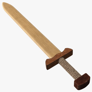 3D model Wooden Practice Sword Fur